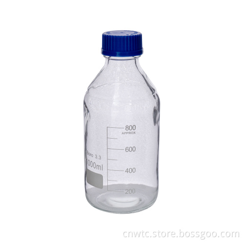 Borosilicate Glass Reagent Bottles with Blue Screw Caps